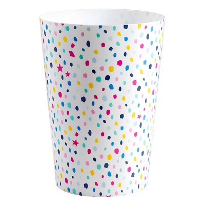 Confetti Dot Kids' Bathroom Wastebasket - Allure Home Creations: Multicolored Plastic Trash Can, 11" Height, 552 Volume
