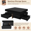 Grungis Modern High Gloss Coffee Table with 4 Drawers & Wood Grain Legs,Multi-Storage Center Table for Living Room & Office - 3 of 4