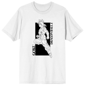 Dragon Ball Z Single Color Goku Adult White Crew Neck Short Sleeve T-shirt - 1 of 4