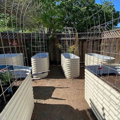 Pearl White 32" Tall Modular Metal Raised Garden Bed