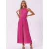 INSPIRE CHIC Women's Sleeveless Halter Neck Elegant Wedding Cocktail Dressy Jumpsuits - 4 of 4
