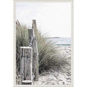 16"x23" Coastal Beach V by Incado Framed Canvas Wall Art Print White - Amanti Art: Serene Seascape, Modern Decor - 1 of 4