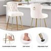 NicBex Velvet Bar Stools Set of 2,Counter Height Bar Stools with Wingback,Button Tufting,Metal Legs,Bar Chairs for Kitchen Island,Home Bar - 4 of 4