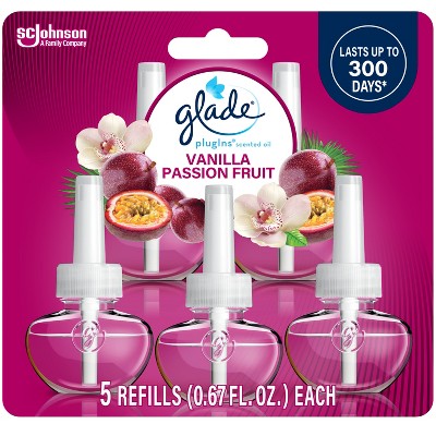 Glade PlugIns Scented Oil Air Freshener Refills - Vanilla Passion Fruit - 3.35oz/5pk