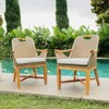 Cambridge Casual 7pc Sydney Teak Outdoor Patio Dining Set with Seat Pad Brown - 4 of 4