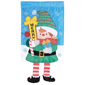 Dicksons Magnolia Garden Outdoor Flag Decoration For Garden, Yard, Or Walkway Standard 13 x 18, Weather Resistant Polyester, Crazy Leg Elf - 1 of 1