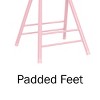 Set of 4 Counter Height Bar Stools – 24-Inch Backless Folding Chairs with 225lb Capacity for Kitchen, Rec Room, or Game Room by Trademark Home (Pink) - image 4 of 4