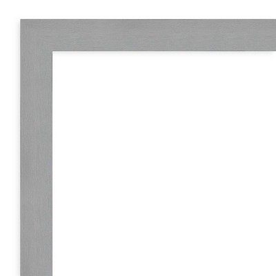 Silver Brushed Wood Full Length Rectangular Bathroom Mirror