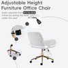 QingMoon Faux Fur Office Chair, Adjustable Desk Chair, Swivel Computer Chair, Modern Makeup Chair with Tilt Backrest for Vanity Room, Home Office - 3 of 4
