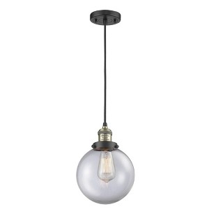 Beacon - 1 Light Cord Hung Mini Pendant In Industrial Style-11.5 Inches Tall and 8 Inches Wide - 1 of 1