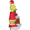 Grinch Animated Airblown Inflatable Pulling Tree from Chimney Scene Dr. Seuss, 6.5 ft Tall - 3 of 4
