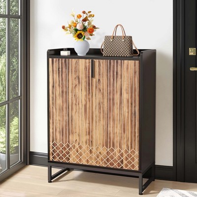 UbMelt 29.52 Inch Shoe Cabinet,Modern Freestanding 5-Tier Shoe Storage Organizer with Adjustable Shelves and 2 Doors for Entryway,Hallway,Closet