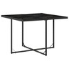 vidaXL 9 Piece Patio Dining Set - Black Poly Rattan with Cushions, Tempered Glass Tabletop, Foldable Chairs for Garden, Backyard, Outdoor - 3 of 4