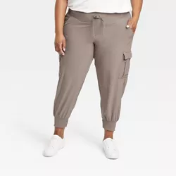 Women's Stretch Woven Cargo Pants - All in Motion™ Dark Brown 3X