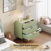 Fluted 3 Drawer Dresser for Bedroom, Modern Chest with Deep Drawers and Wide Top, Wooden Dresser Organizer for Living Room, Hallway, Entryway - 4 of 4