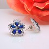 Camran Blue or Red Stud Earrings Cubic Zirconia Ginger Lyne Collection - image 4 of 4