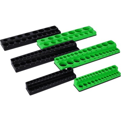 Magnetic Socket Organizer Set, 6 Pieces Socket Holder Kit Magnetic Socket Organizer Set Includes 1/4", 3/8", 1/2" Drive Metric SAE Socket Trays
