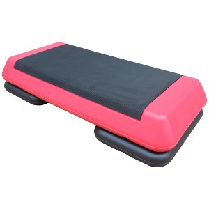 BestParts Adjustable Aerobic Stepper w/2 Risers - 550LBS Capacity, Non-Slip ABS Platform, Red - 1 of 4