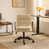 Karl Home | 24.4 Inch Upholstered Swivel Office Chair With Leg Pegs And Wheels - 3 of 4