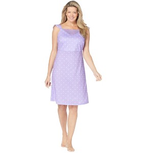 Dreams & Co. Women's Plus Size Short Supportive Gown - 1 of 2
