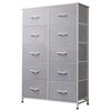 Tall Dresser with 10 Fabric Drawers, Storage Tower with Cabinet, Metal Frame, Organizer Units for Closet - 2 of 4