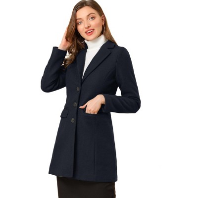 INSPIRE CHIC Women's Notched Lapel Single Breasted Outwear Fall coat