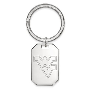 Black Bow Jewelry Sterling Silver West Virginia Mountaineers NCAA Key Chain - 1 of 3