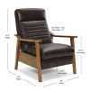 GDFStudio Leopold Modern 41.5" Wood and Faux Leather Upholstered Push Back Recliner - 3 of 4
