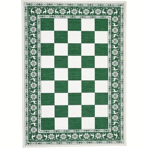 Runner Rug, Washable Checkered Christmas Carpet, Soft Low Pile Non-Slip Rug for Kitchen, Entryway or Hallway Decor - 1 of 4