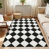 Coucheta Washable Checkered Area Rug, Non-Slip & Stain Resistant, Modern Geometric Plaid Carpet for Bedroom, Living Room, Hallway, Dining & Nursery - 2 of 4
