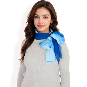 Anna-Kaci Women's Lightweight Gradient Chiffon Scarves with Flowing Ruffled Edges in Vibrant Multi-Color Designs - 1 of 4