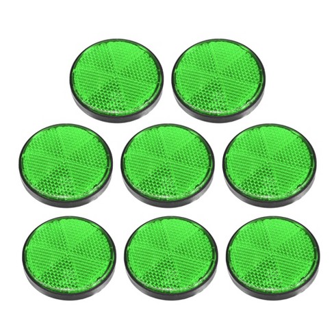 Unique Bargains Motorcycle Round Safety Spoke Reflective Self Adhesive Reflector Green 8 Pcs