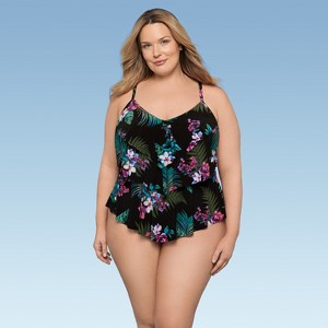 Aqua Green, Women's Triple Tier Tankini - 1 of 3