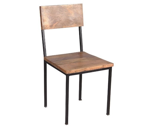 Reclaimed Mango Wood and Metal Chair (Set of 2) - Timbergirl
