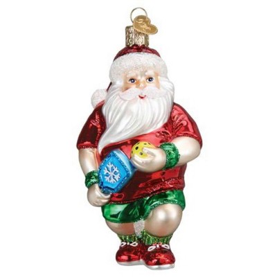 Old World Christmas 5.0 Inch Pickleball Santa Christmas Sports Paddle Tree Ornaments