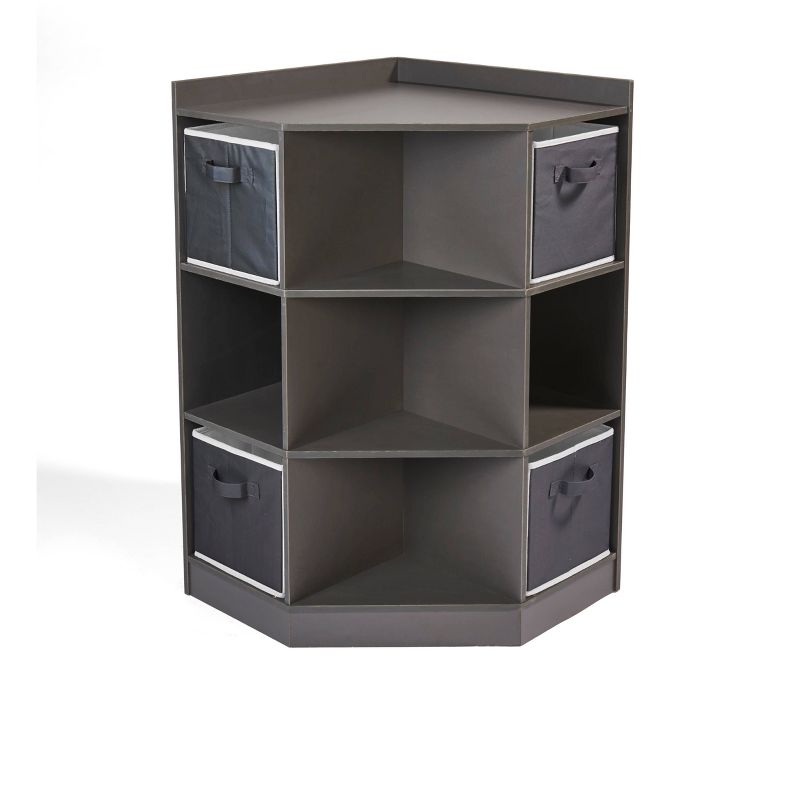 Badger Basket Corner Cubby Storage Unit with 4 Reversible Baskets Charcoal, 1 of 13