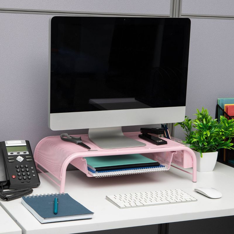 Mind Reader Network Collection Metal Mesh Desktop Stand and Organizer Pink, 2 of 5