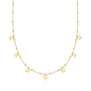 Ross-Simons Italian 18kt Gold Over Sterling Star and Bead Station Necklace Size 18 - 1 of 3