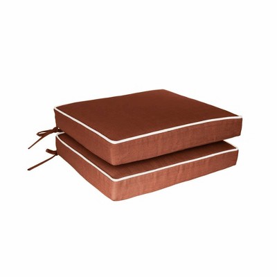 Home Fashions International 2pc 18"x19" O'Linen Deluxe Outdoor Seat Cushion Set