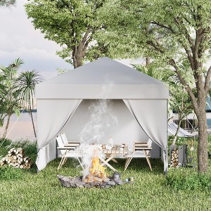 10x10FT Instant Pop Up Canopy Tent - Complete 4-Wall Commercial Shelter for Outdoor Events - 1 of 4