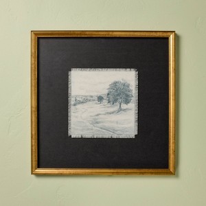18"x18" Square Matte Black Landscape Framed Wall Art - Hearth & Hand™ with Magnolia - 1 of 3