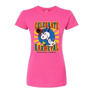 Women's - Peanuts - Snoopy Celebrate Karneval Fitted Graphic T-Shirt - 1 of 4