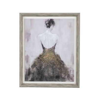 17"x21" Robyn Framed Wall Art Gray/Cream/Copper - A&B Home: Contemporary Art Deco, Vertical Display