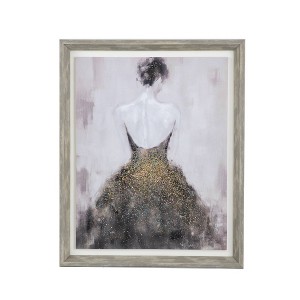 17"x21" Robyn Framed Wall Art Gray/Cream/Copper - A&B Home: Contemporary Art Deco, Vertical Display - 1 of 3