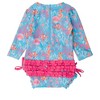 RuffleButts Baby/Toddler Girls UPF50+ Long Sleeve One Piece Rash Guard - 2 of 4