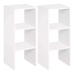 ClosetMaid 895300 Decorative Home Vertical Stackable 2-Cube Organizer Storage with Open Back Panel Design, 31-Inch, White (3 Pack)