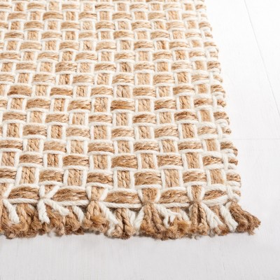 Ivory Flat Woven Handmade Wool Area Rug, 4' x 6'
