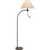 Cal Lighting 100W 3 way Ashland mini arc metal floor lamp with gooseneck 2W led reading light - 2 of 4