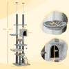 89"-100" Floor to Ceiling Cat Tree for Indoor Cats, Activity Center with Cat Perch & Condo - 3 of 4