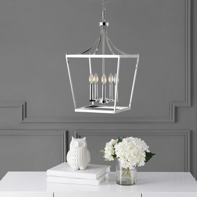 Modern Chrome 5-Light Pendant with Inner Candelabra